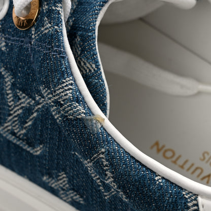 Louis Vuitton Denim Monogram Time Out Sneakers 37.5 Bleu Clair 9 of 12