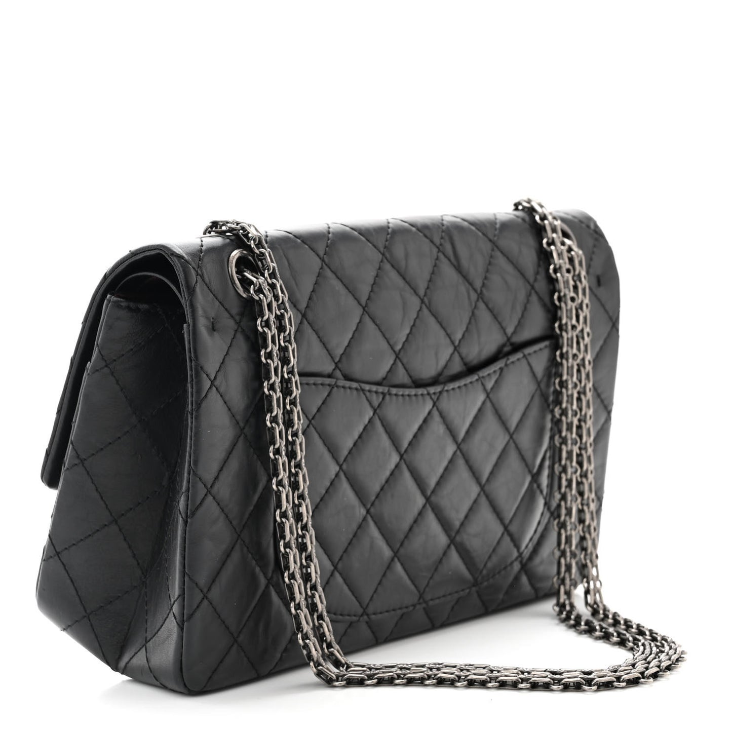 Aged Calfskin Quilted 2.55 Reissue 226 Flap Black