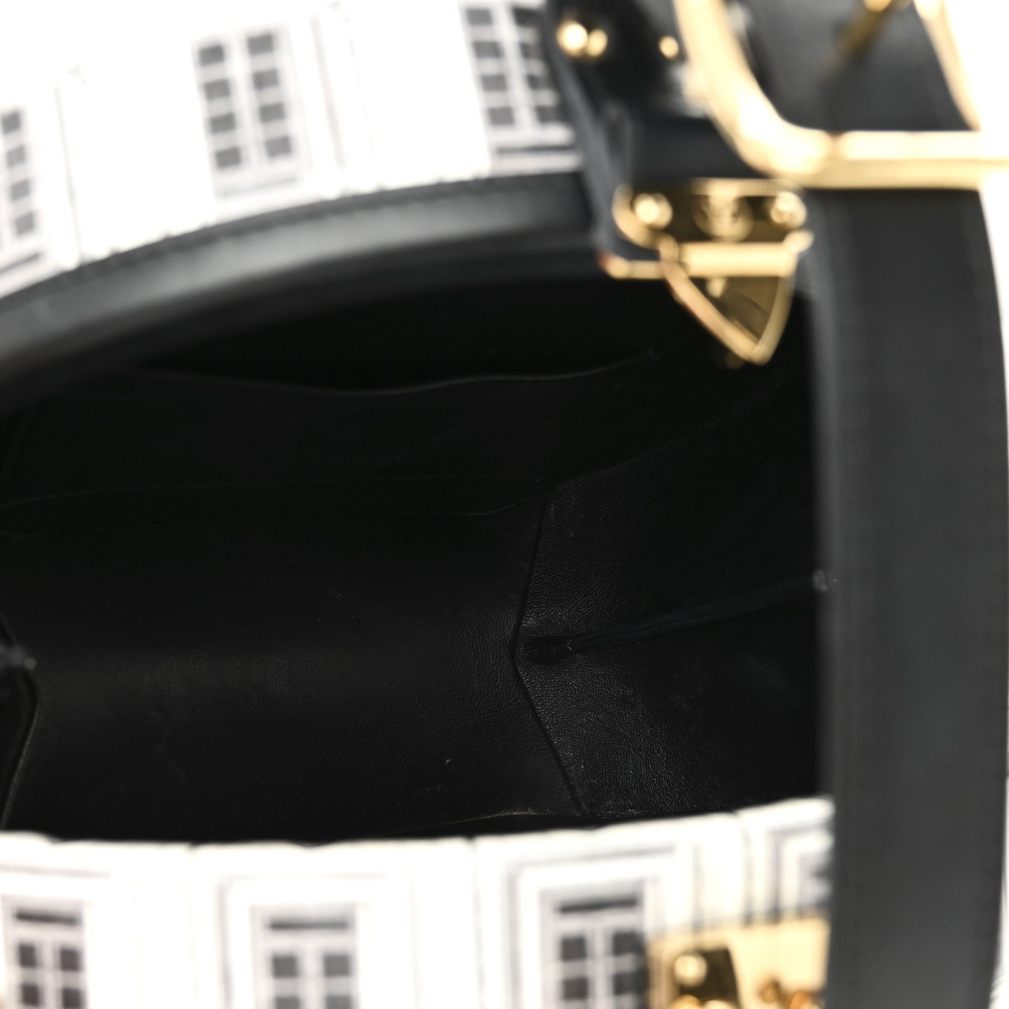 X FORNASETTI Calfskin Architettura Petite Boite Chapeau White Black
