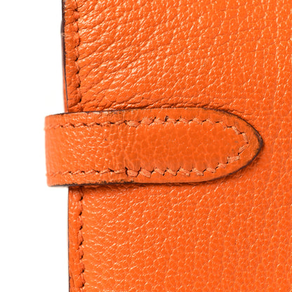 Hermes Chevre Mysore Kelly Longue Wallet Orange 10 of 12