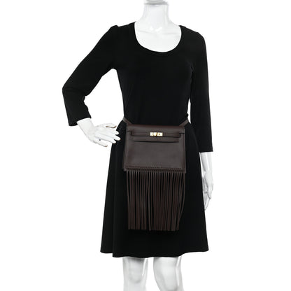 Hermes Swift Kelly Danse Anate Fringed Belt Bag Moka 3 of 11