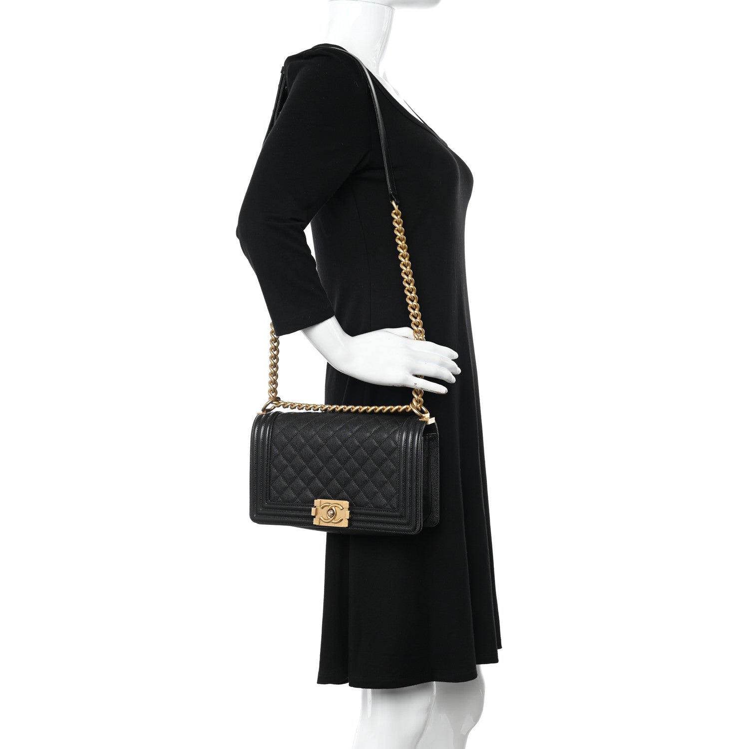 Chanel Caviar Quilted Medium Boy Flap Black 2 of 11