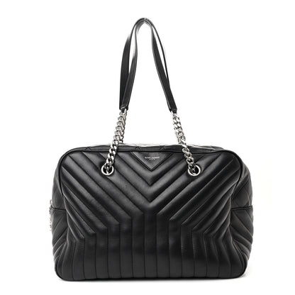 Saint Laurent Lambskin Mixed Matelasse Joan Bowling Bag Black 1 of 12