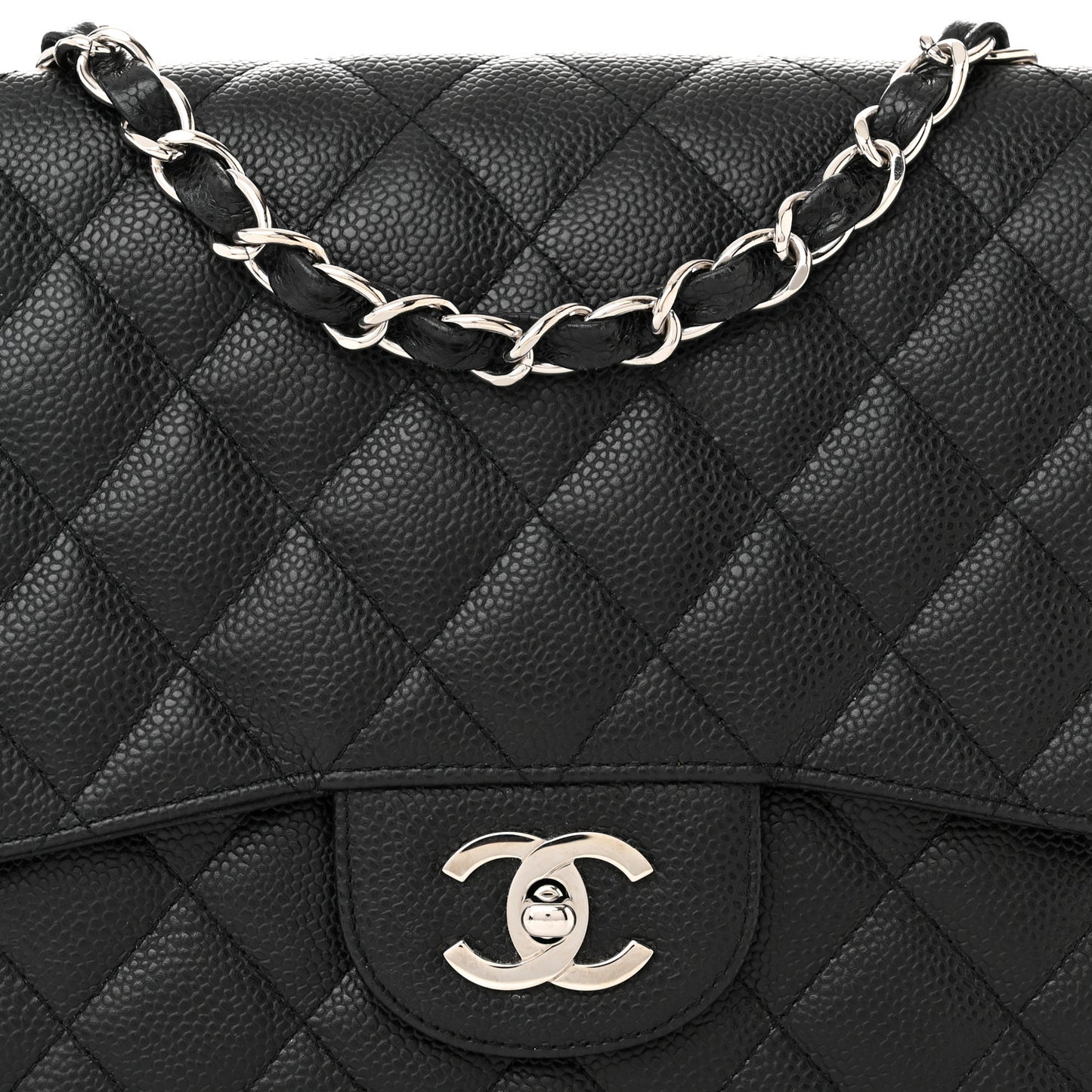Caviar Quilted Jumbo Single Flap Black