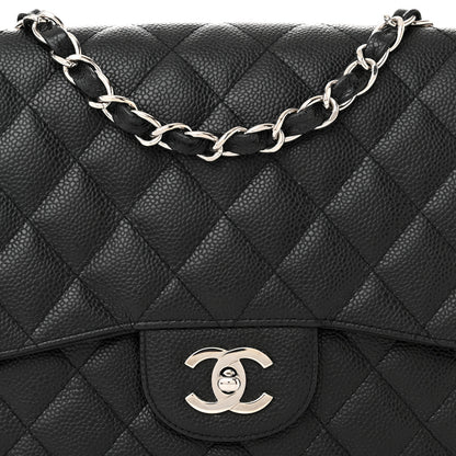 Chanel Caviar Quilted Jumbo Single Flap Black 8 of 12