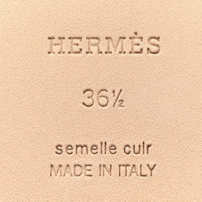 Hermes Box Calfskin Oran Sandals 36.5 Gold 5 of 8