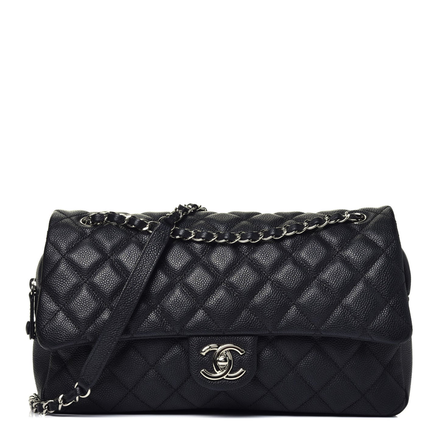 Caviar Quilted Jumbo Easy Flap Black