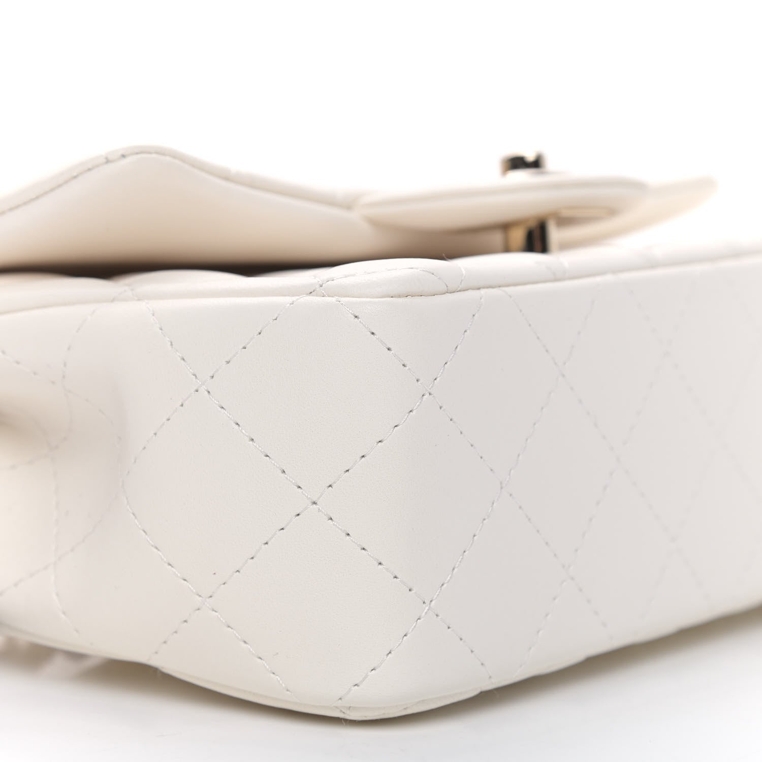 Chanel Lambskin Quilted Mini Rectangular Flap White 7 of 8