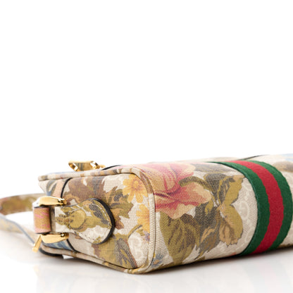 Gucci GG Supreme Monogram Water Flora Web Mini Ophidia Shoulder Bag Beige White Multicolor 9 of 11