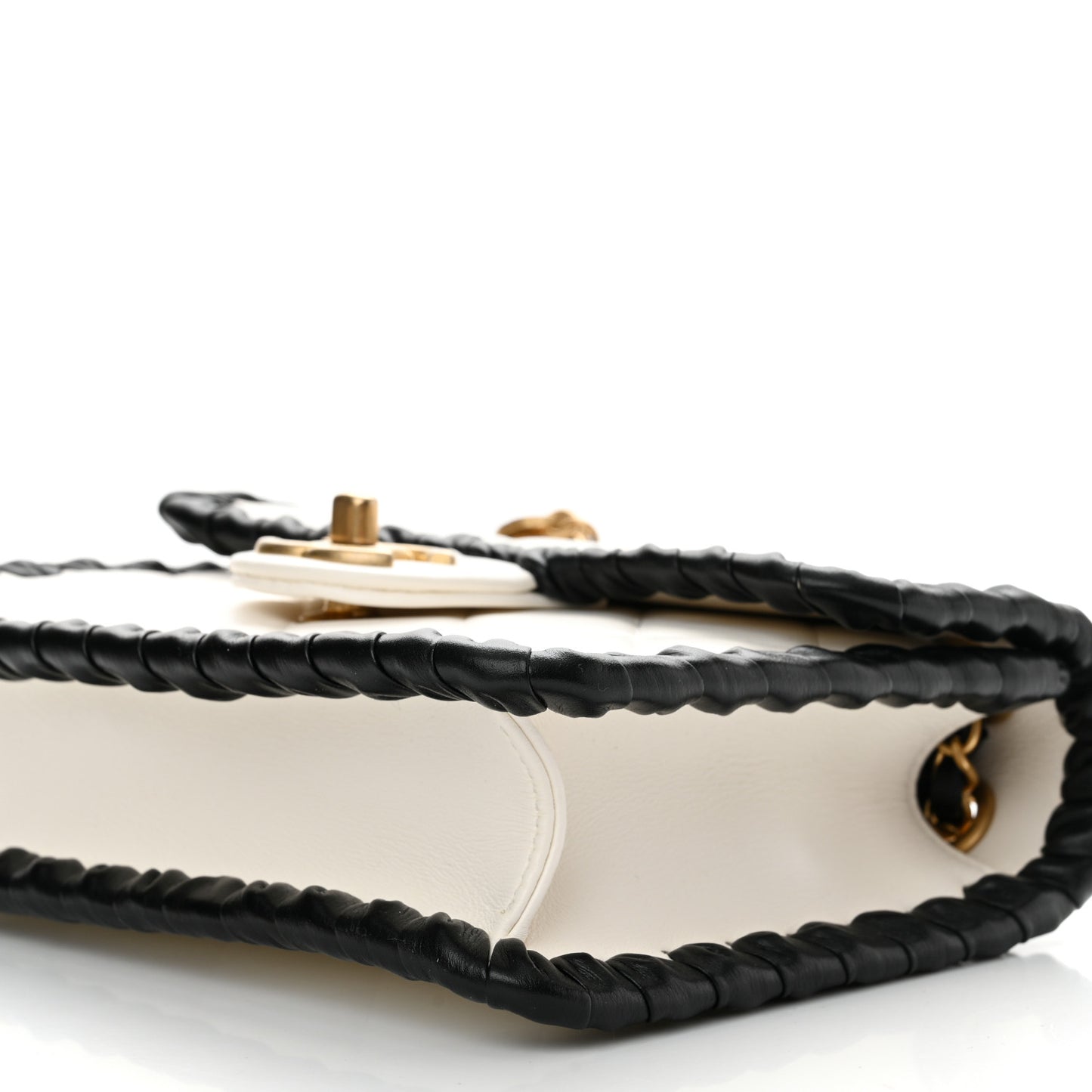 Braided Calfskin Mini My Own Frame Flap White