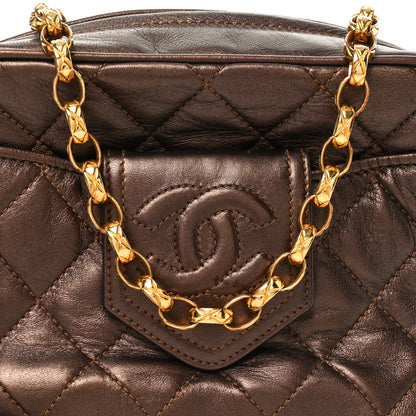 Chanel Metallic Lambskin Quilted Tassel Camera Case Bronze 9 of 11