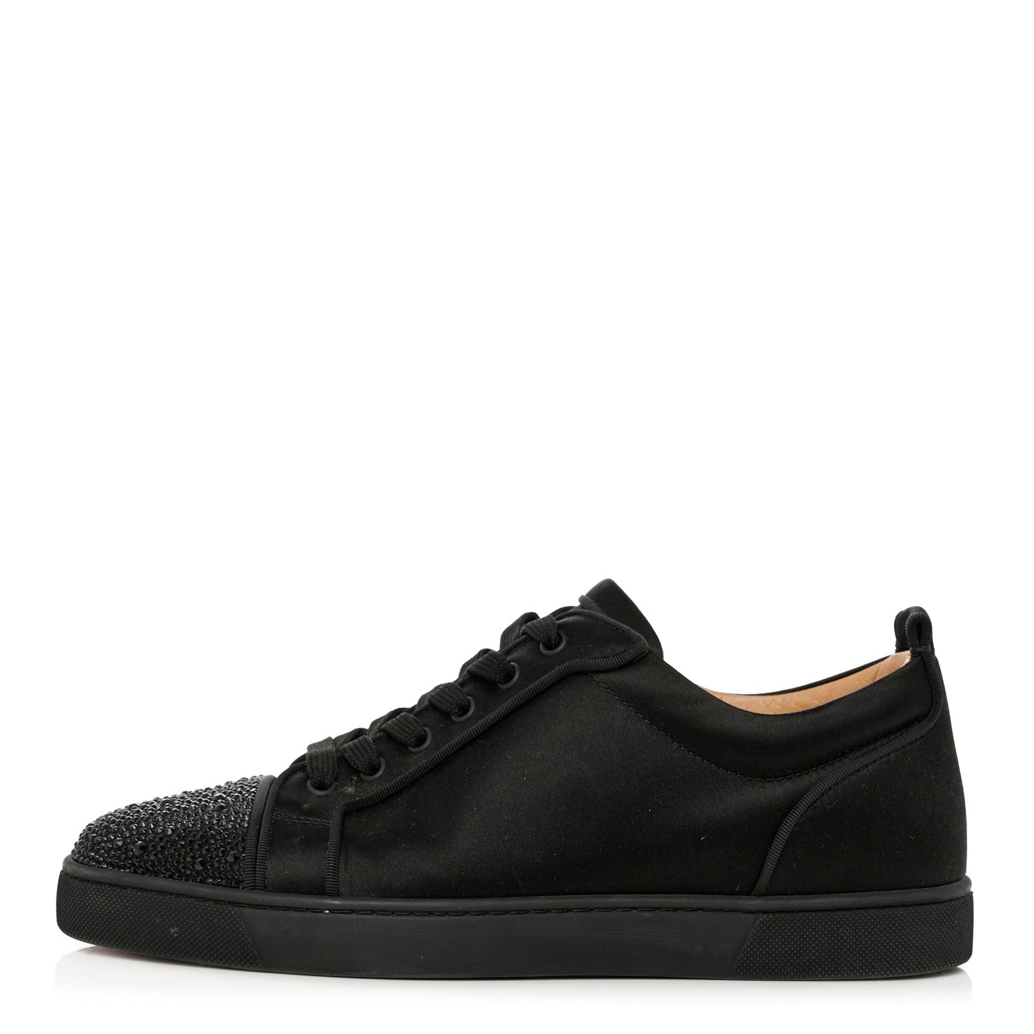 Christian Louboutin Satin Strass Louis Junior Flat Sneakers 43 Black 1 of 12