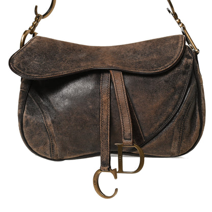Christian Dior Calfskin Double Saddle Bag Brown 7 of 11