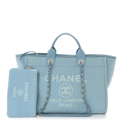 Chanel Mixed Fibers Medium Deauville Tote Light Blue 3 of 17