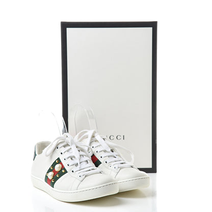Gucci Calfskin Web Pearl Studded Womens Ace Sneakers 35 White 14 of 14