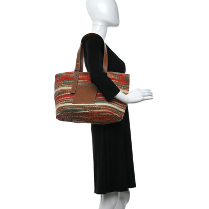 Loewe Sisal Calfskin Raffia Paula's Ibiza Basket Tote Natural Multicolor 2 of 9