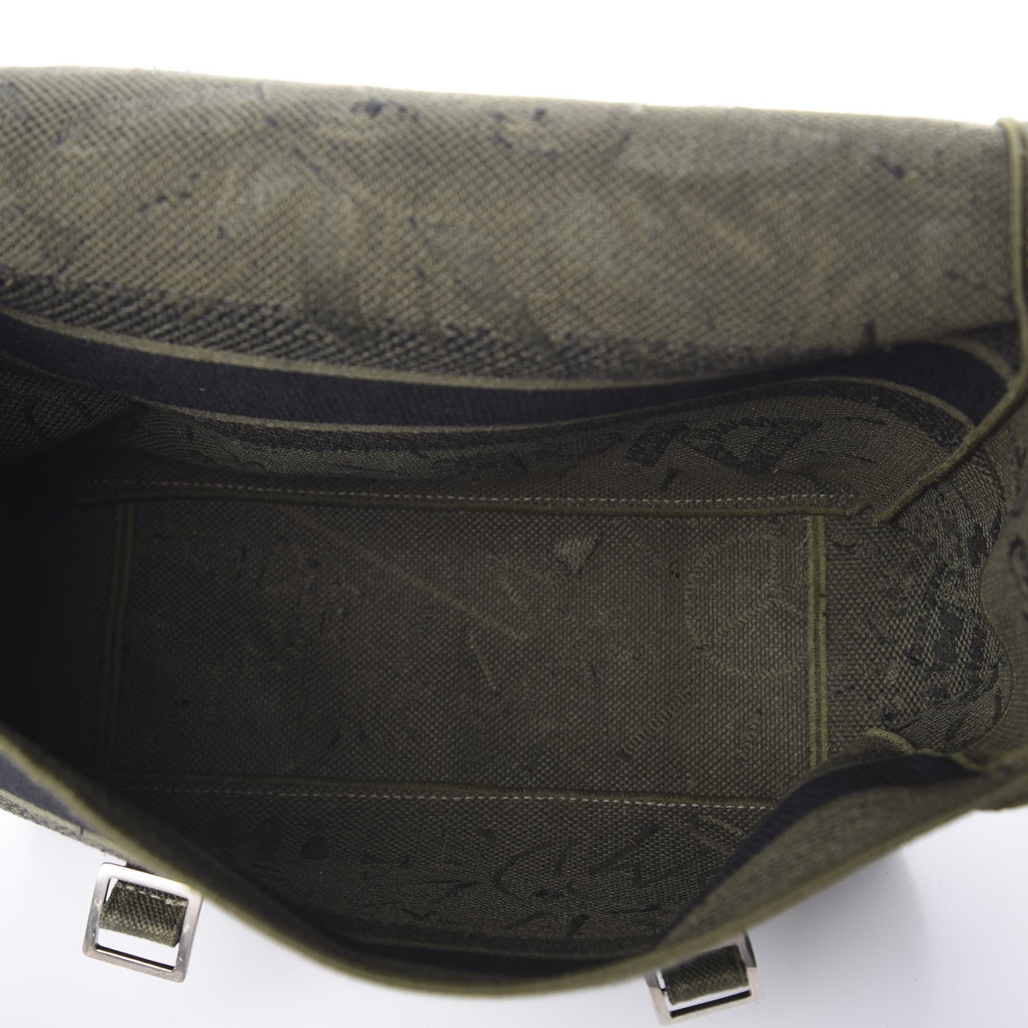 Christian Dior Canvas Embroidered Graffiti Diorcamp Messenger Green Black 5 of 8