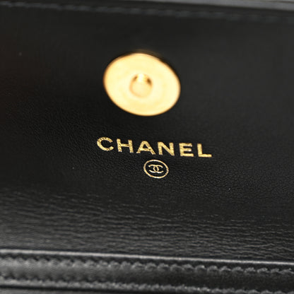 Chanel Shiny Lambskin Quilted Clutch With Chain Black 6 of 12