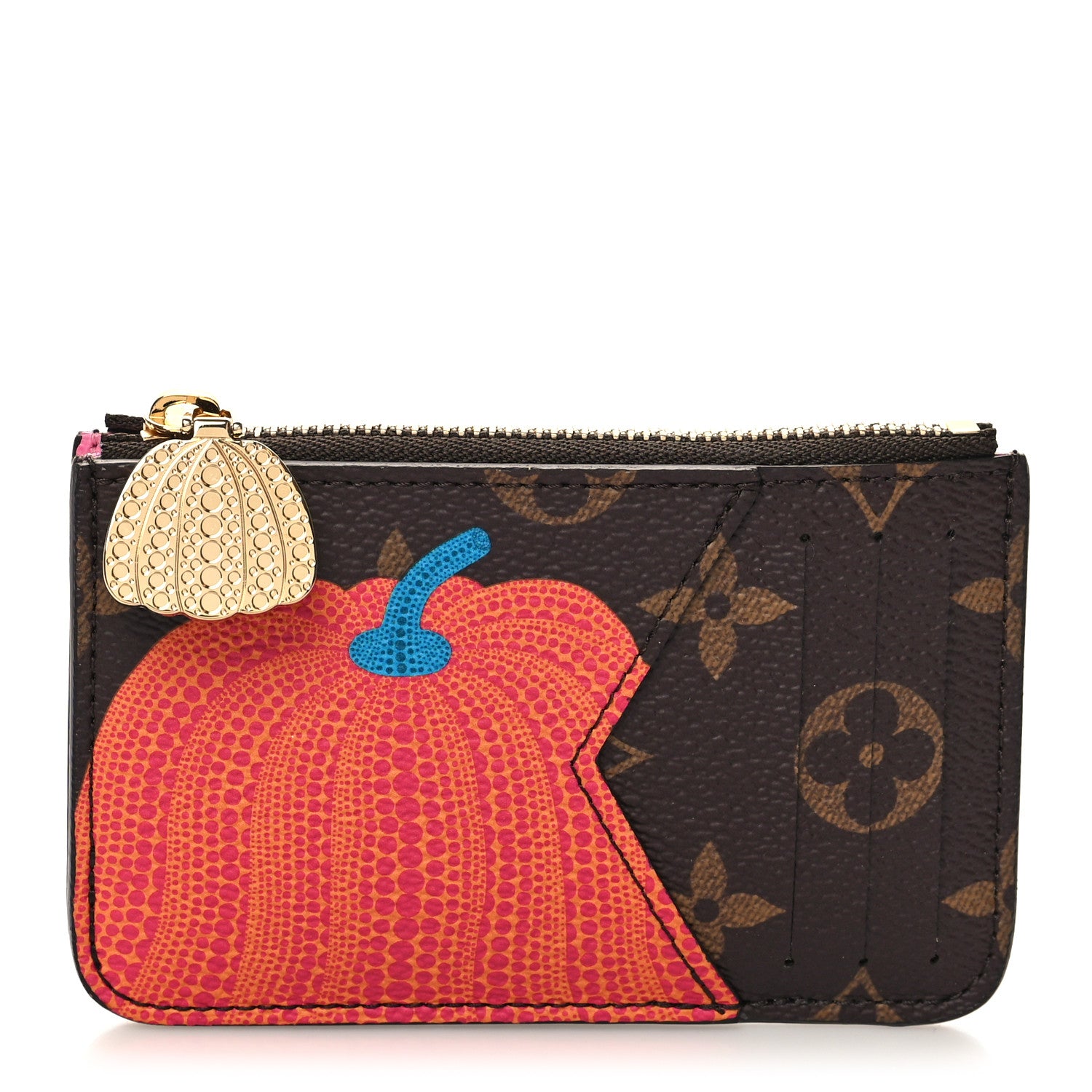 Louis Vuitton LV X YK Monogram Kusama Pumpkin Zipped Romy Card Holder 1 of 9