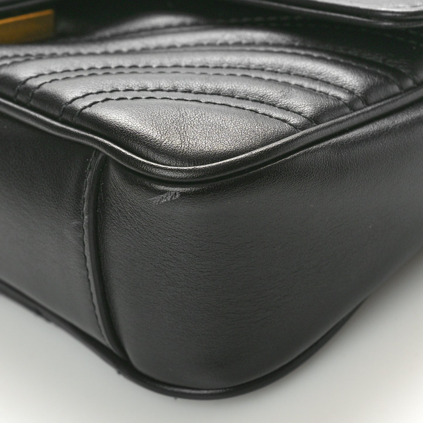 Calfskin Matelasse Mini GG Marmont Shoulder Bag Black