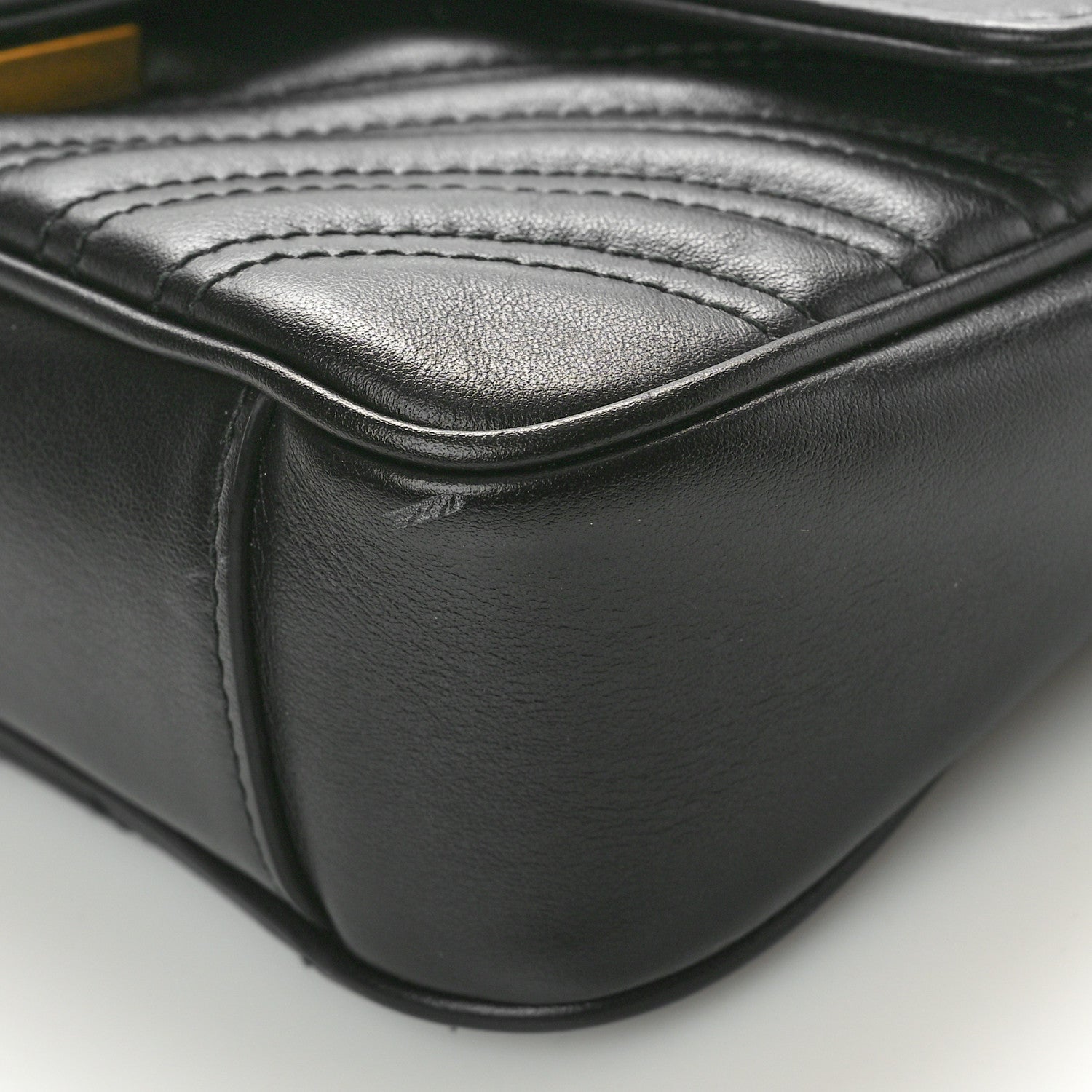 Gucci Calfskin Matelasse Mini GG Marmont Shoulder Bag Black 9 of 9