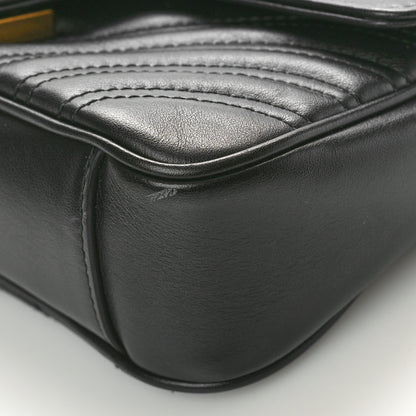 Gucci Calfskin Matelasse Mini GG Marmont Shoulder Bag Black 9 of 9