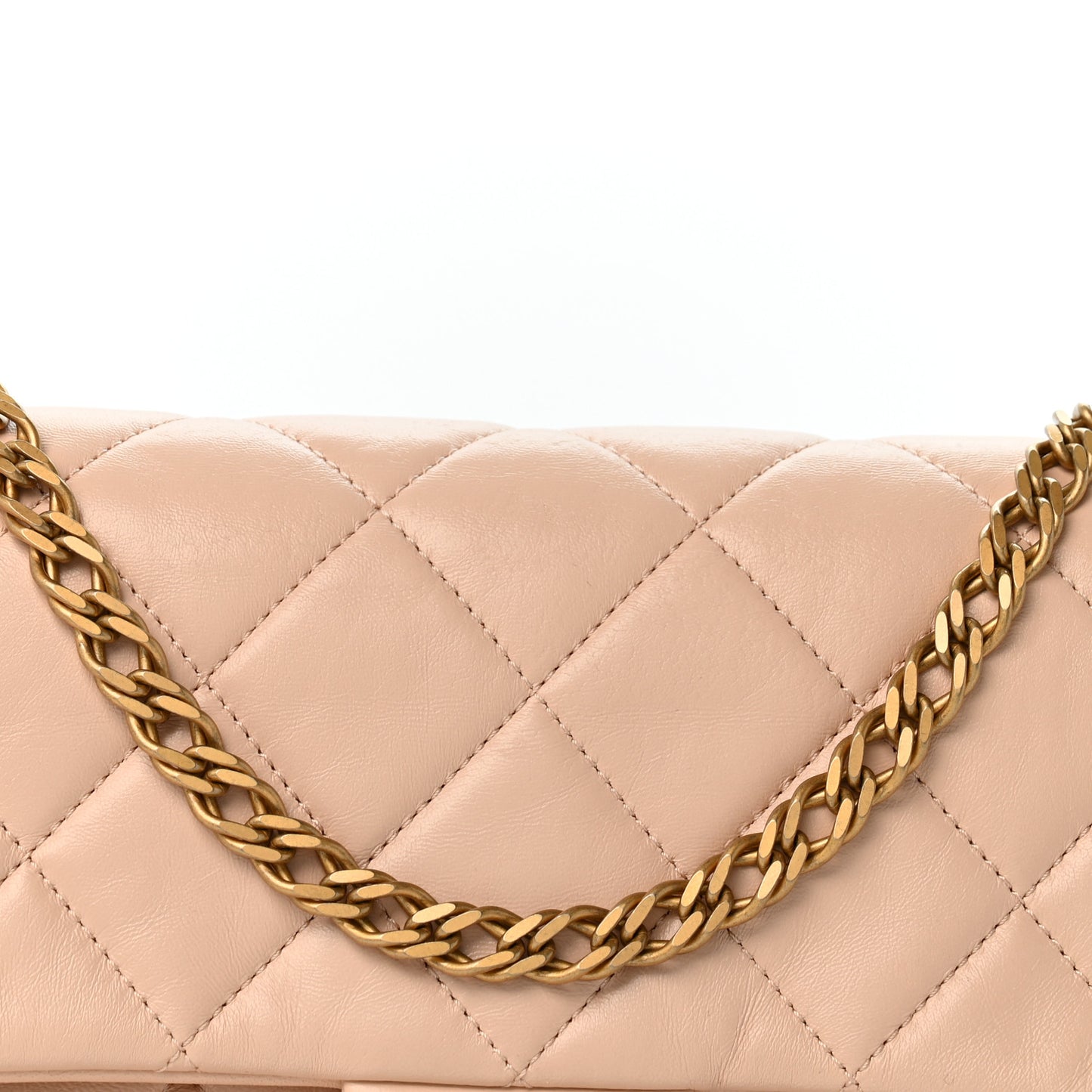 Lambskin Quilted Medium Fancy Jewel Flap Pink