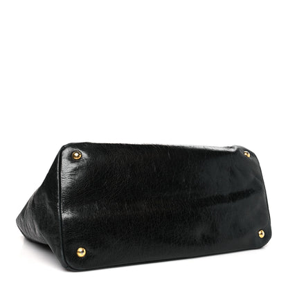 Prada Vitello Shine Satchel Black 4 of 10
