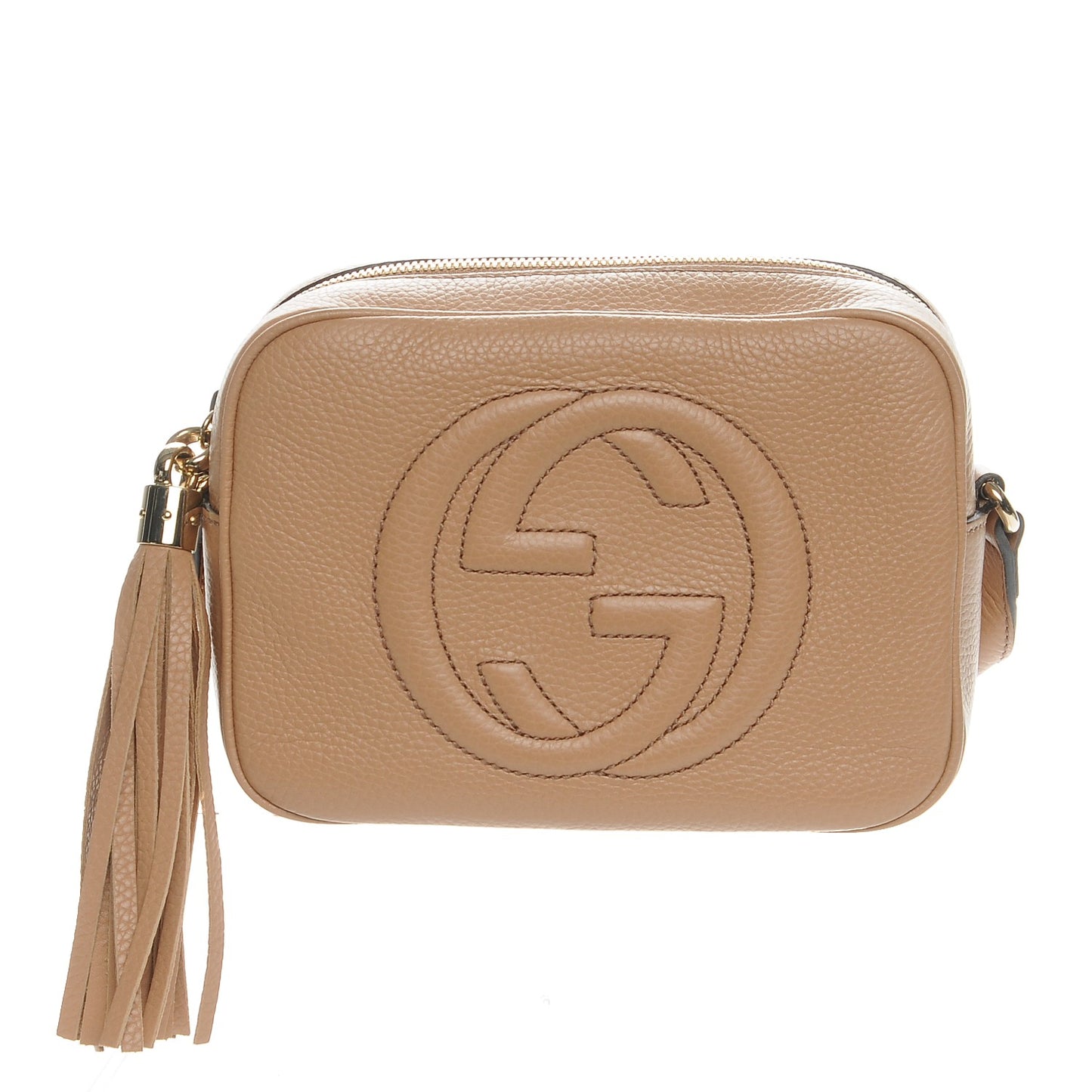 Pebbled Calfskin Small Soho Disco Bag Rose Beige