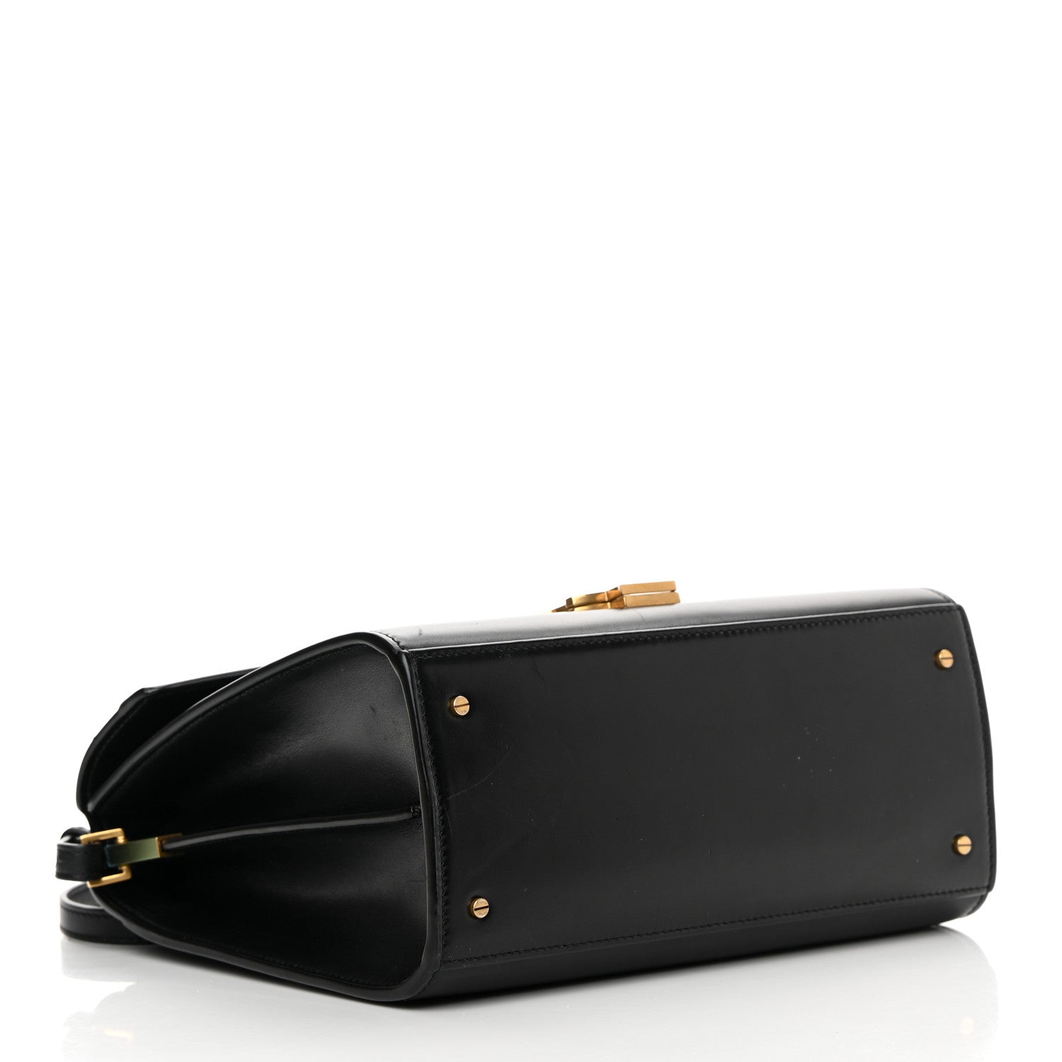 Saint Laurent Smooth Calfskin Medium Classic Monogram Cassandra Top Handle Black Rouge Legion 4 of 19