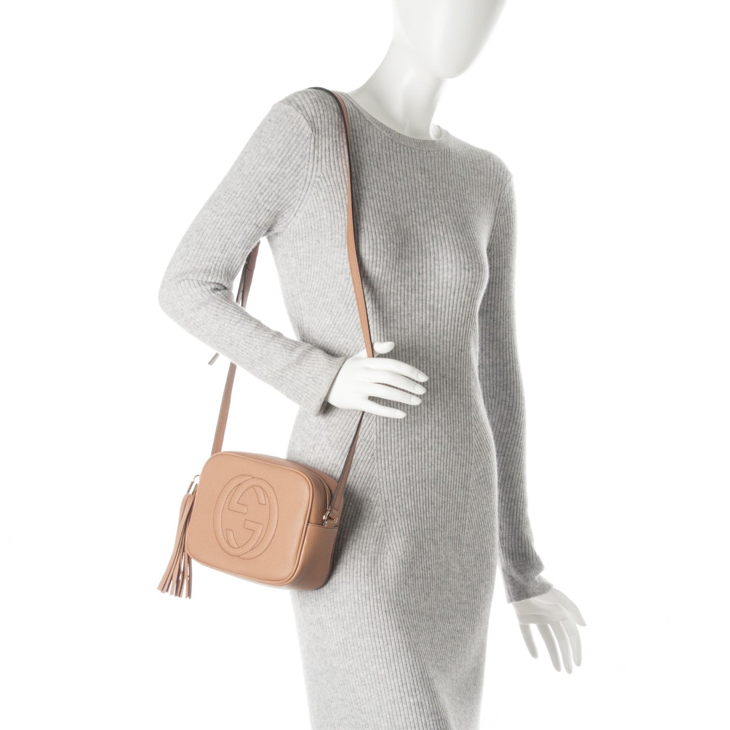 Pebbled Calfskin Small Soho Disco Bag Camelia