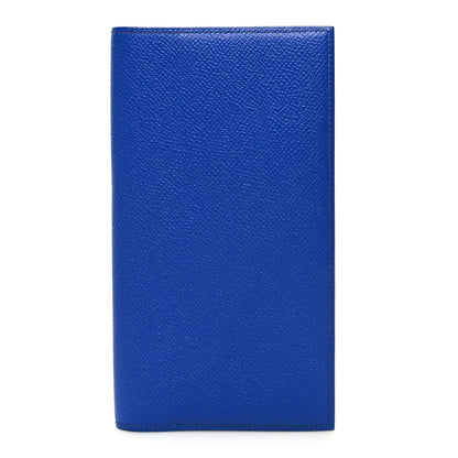 Hermes Epsom MC2 Fleming Checkbook Holder Wallet Bleu Electrique Gris Mouette 1 of 10