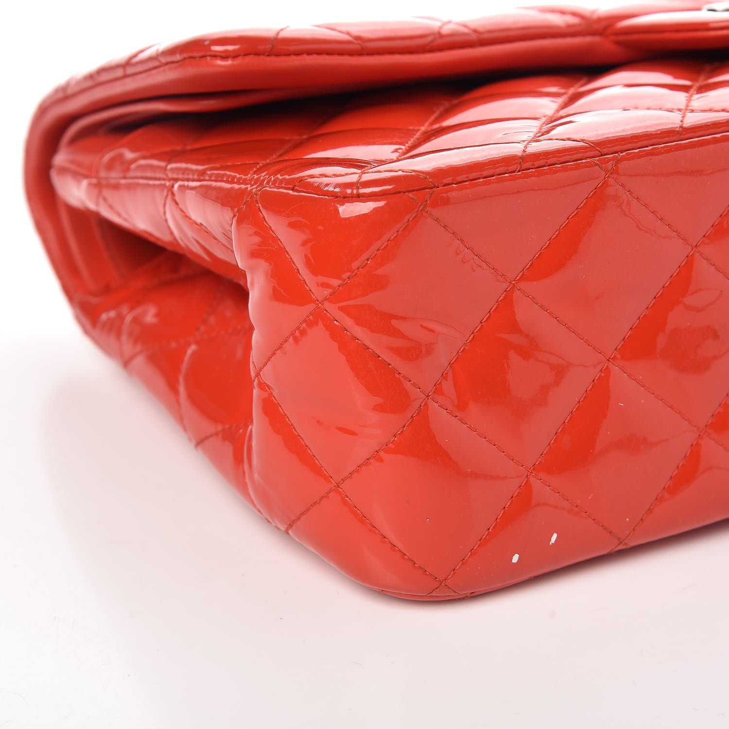 Chanel Patent Quilted Jumbo Double Flap Dark Red 12 of 14