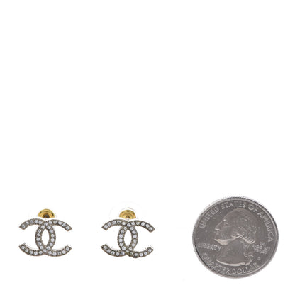 Chanel Crystal CC Earrings Light Gold 2 of 4