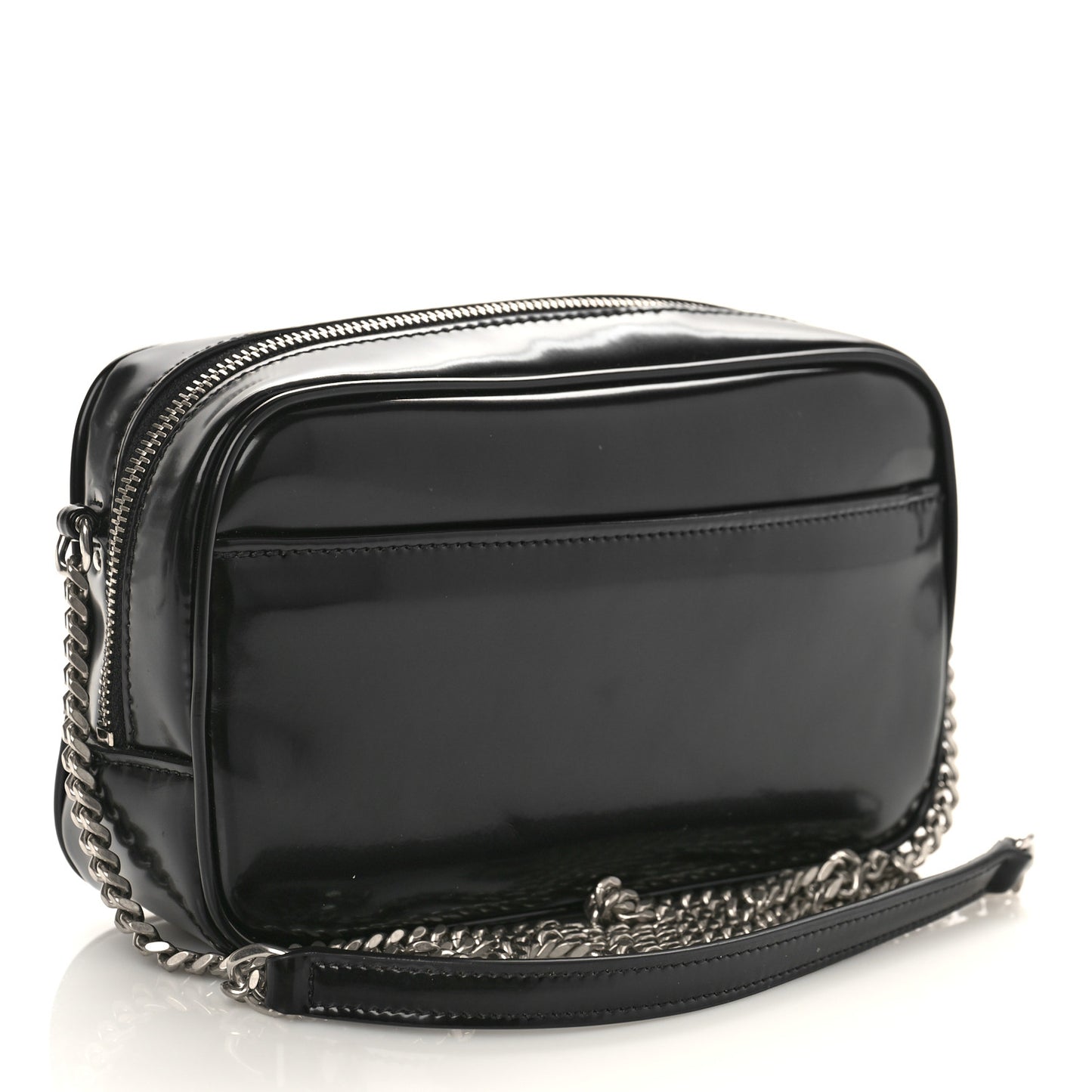 Shiny Calfskin Monogram Mini Lou Camera Bag Black