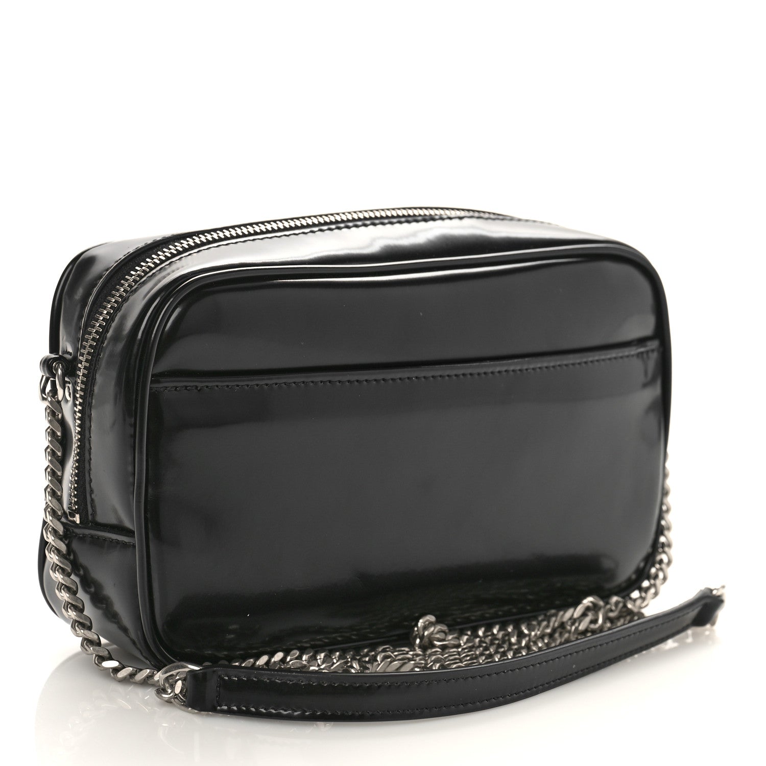 Saint Laurent Shiny Calfskin Monogram Mini Lou Camera Bag Black 3 of 8