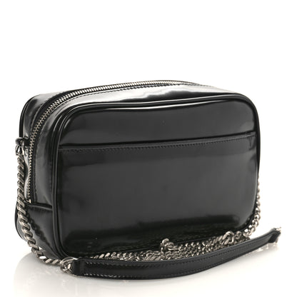 Saint Laurent Shiny Calfskin Monogram Mini Lou Camera Bag Black 3 of 8