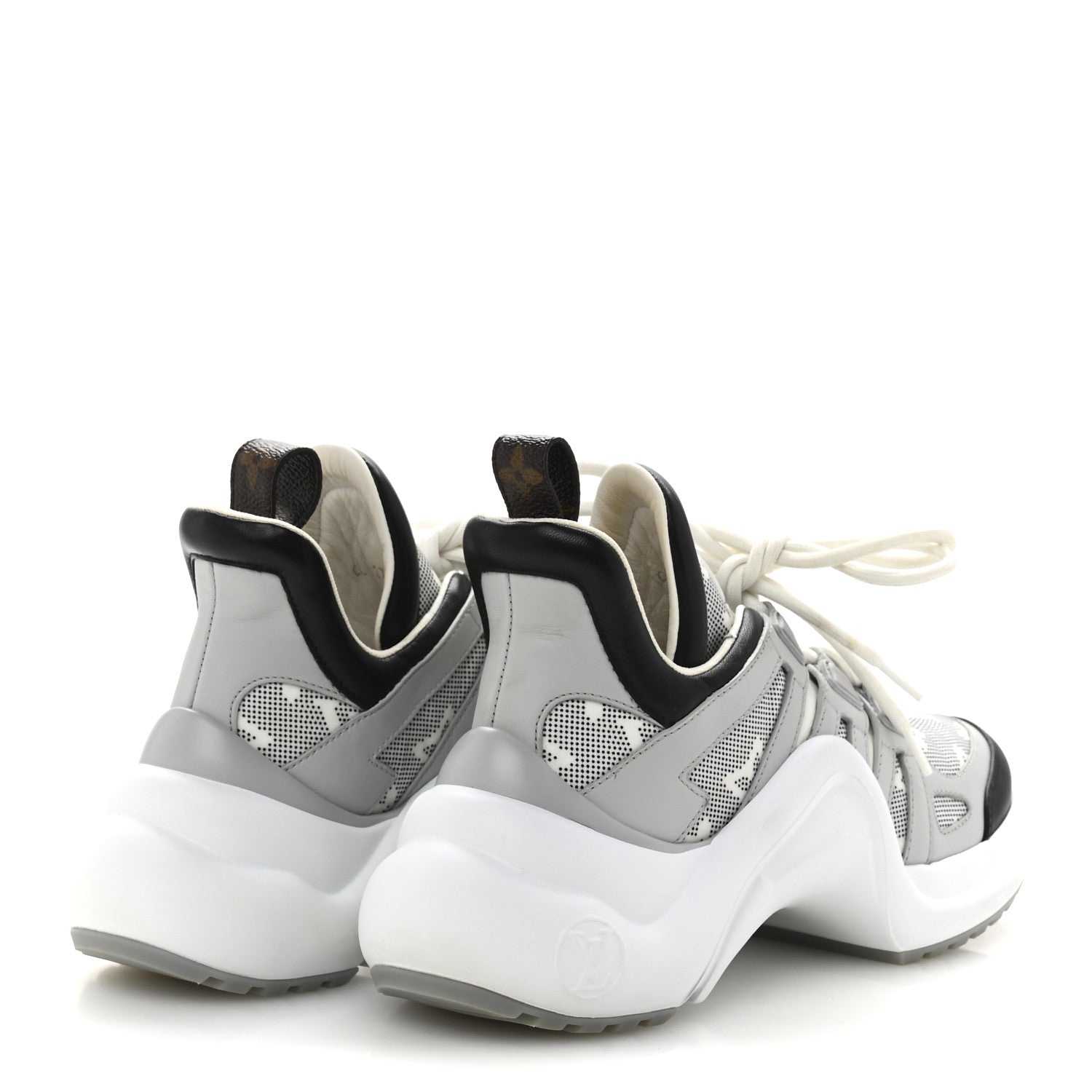 Louis Vuitton Calfskin Nylon Mahina Flight Mode LV Archlight Sneakers 36 Grey 5 of 10