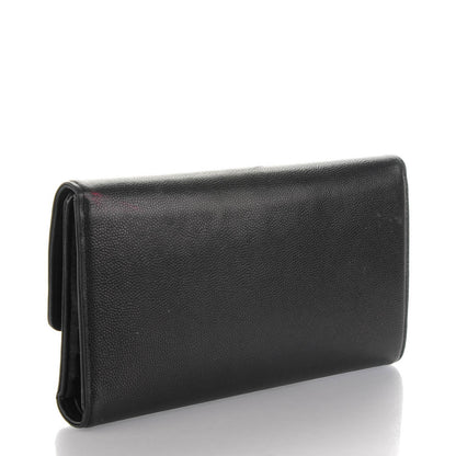 Chanel Caviar Sevruga Long Flap Wallet Black 3 of 8