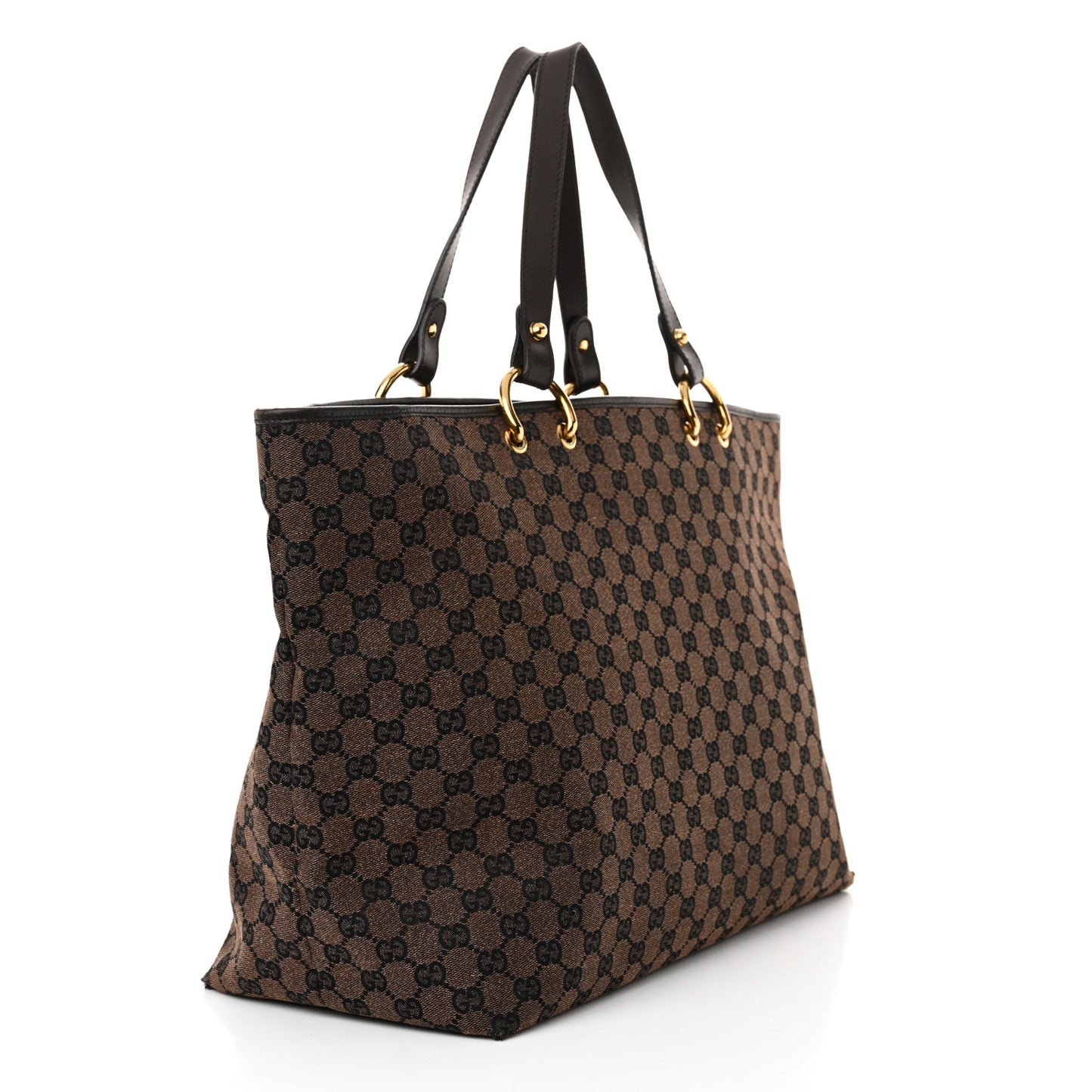 Monogram Denim Large Tote Brown