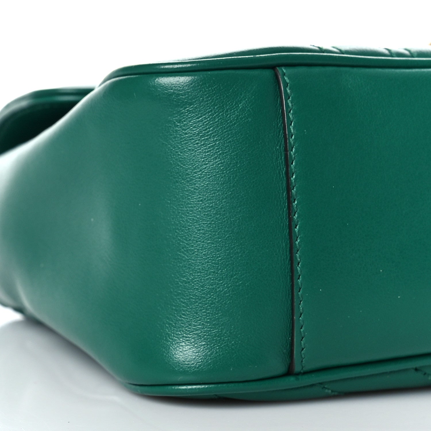 Gucci Calfskin Matelasse Small GG Marmont Shoulder Bag Emerald Green 9 of 10