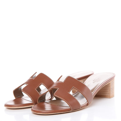 Hermes Calfskin Oasis Sandals 36 Gold 3 of 9