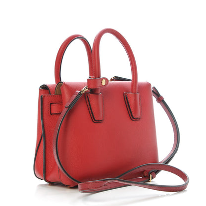 MCM Grained Calfskin Mini Milla Tote Red 3 of 15