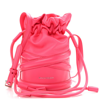 Alexander McQueen Calfskin The Soft Curve Drawstring Bag Neon Pink 1 of 11