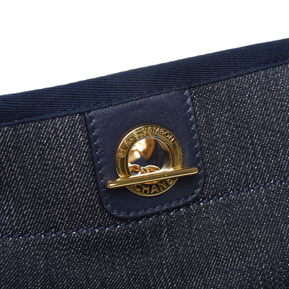 Chanel Canvas Small Deauville Tote Dark Blue 14 of 14