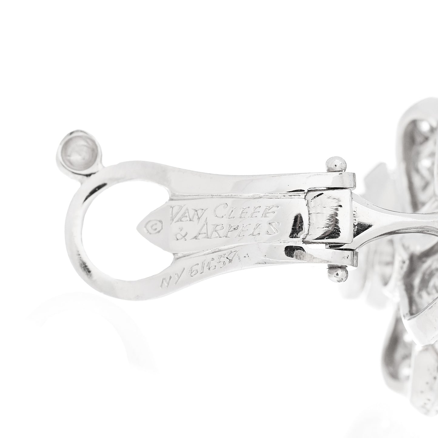 18K White Gold Platinum Diamond Small Cosmos Clip-On Earrings