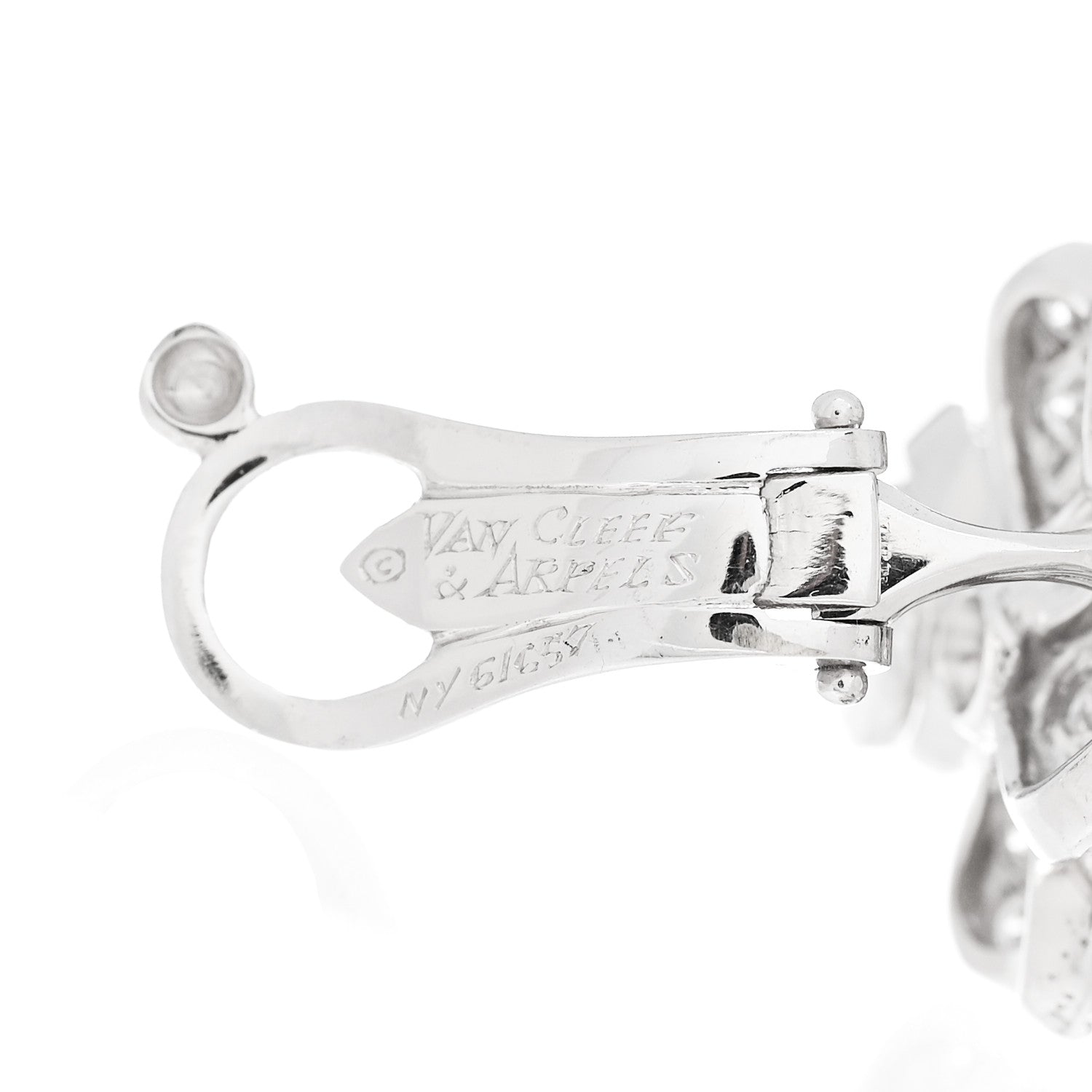 Van Cleef & Arpels 18K White Gold Platinum Diamond Small Cosmos Clip-On Earrings 4 of 5