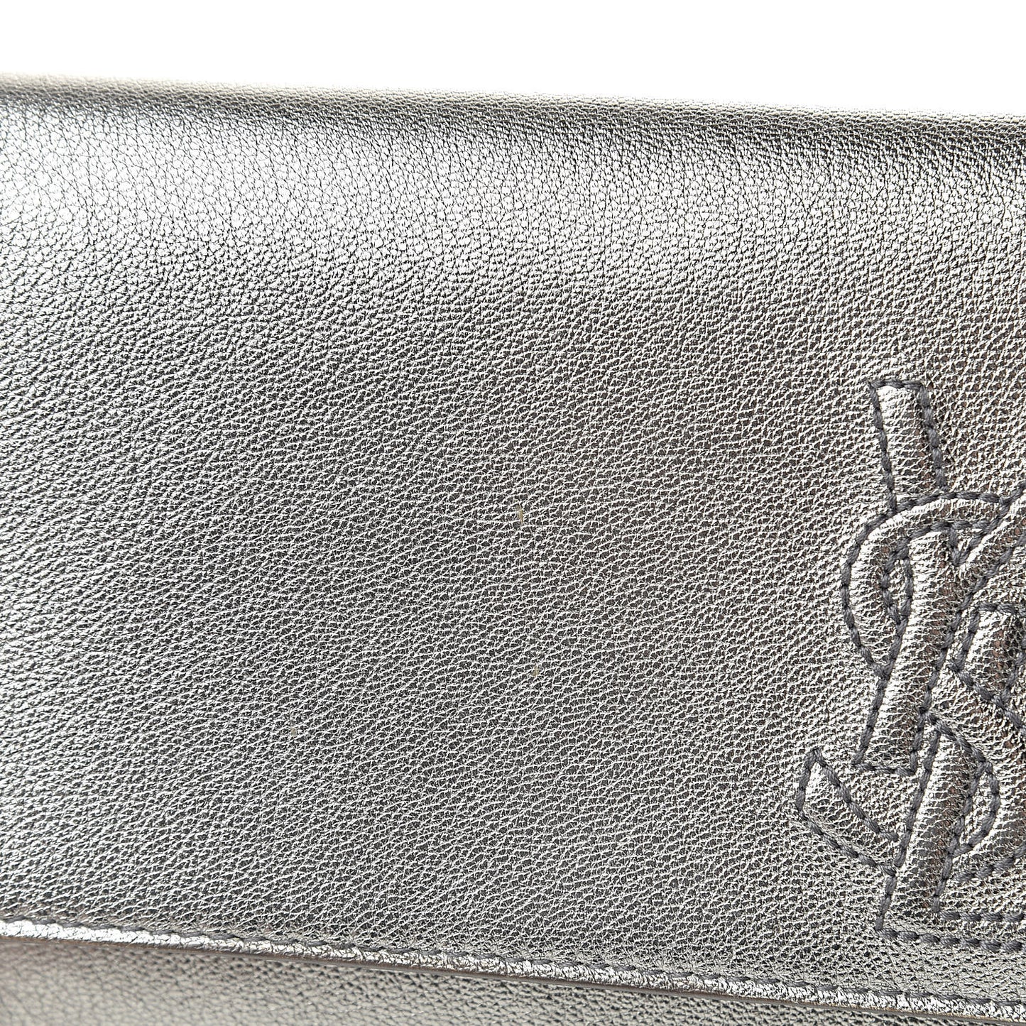 Metallic Calfskin Small Belle De Jour Clutch Silver
