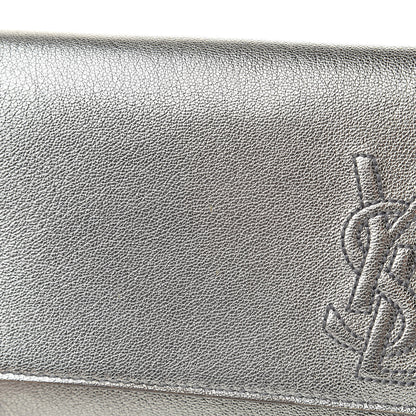 Saint Laurent Metallic Calfskin Small Belle De Jour Clutch Silver 11 of 12