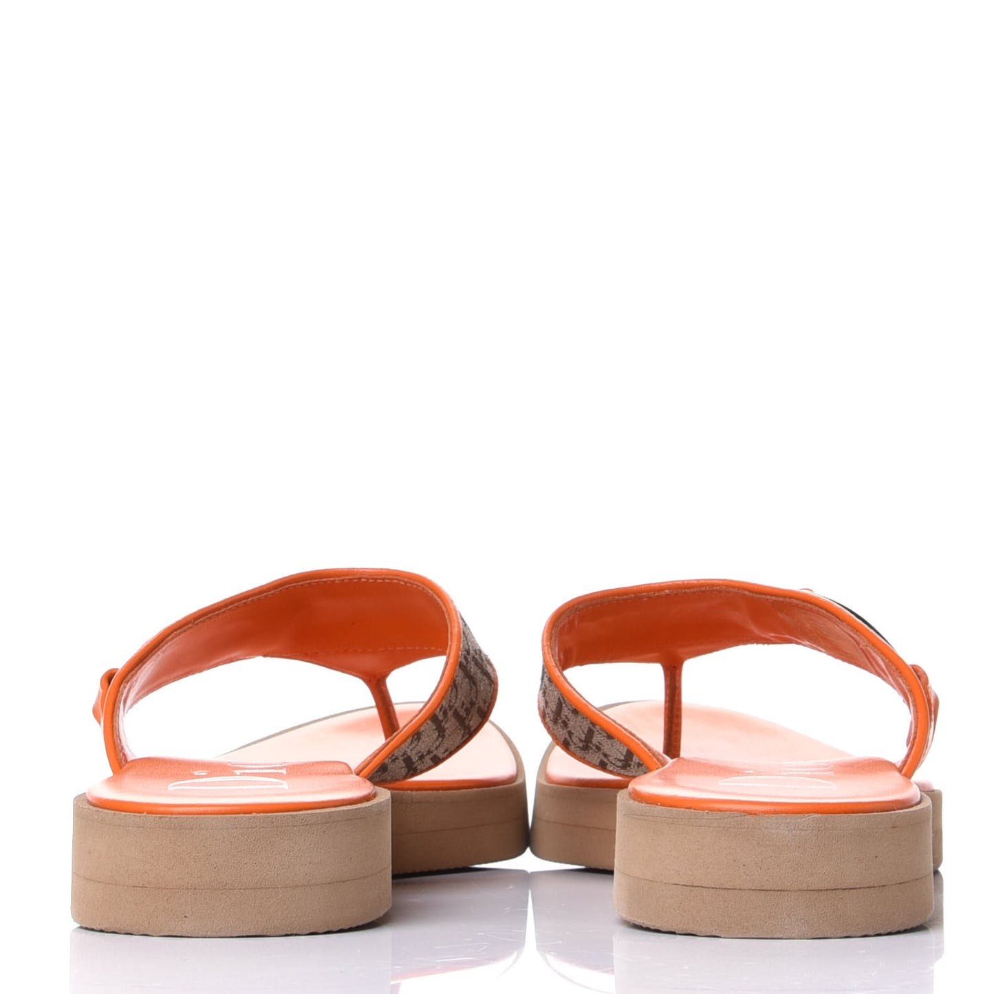 Calfskin Monogram Trotter Thong Sandals 37 Orange